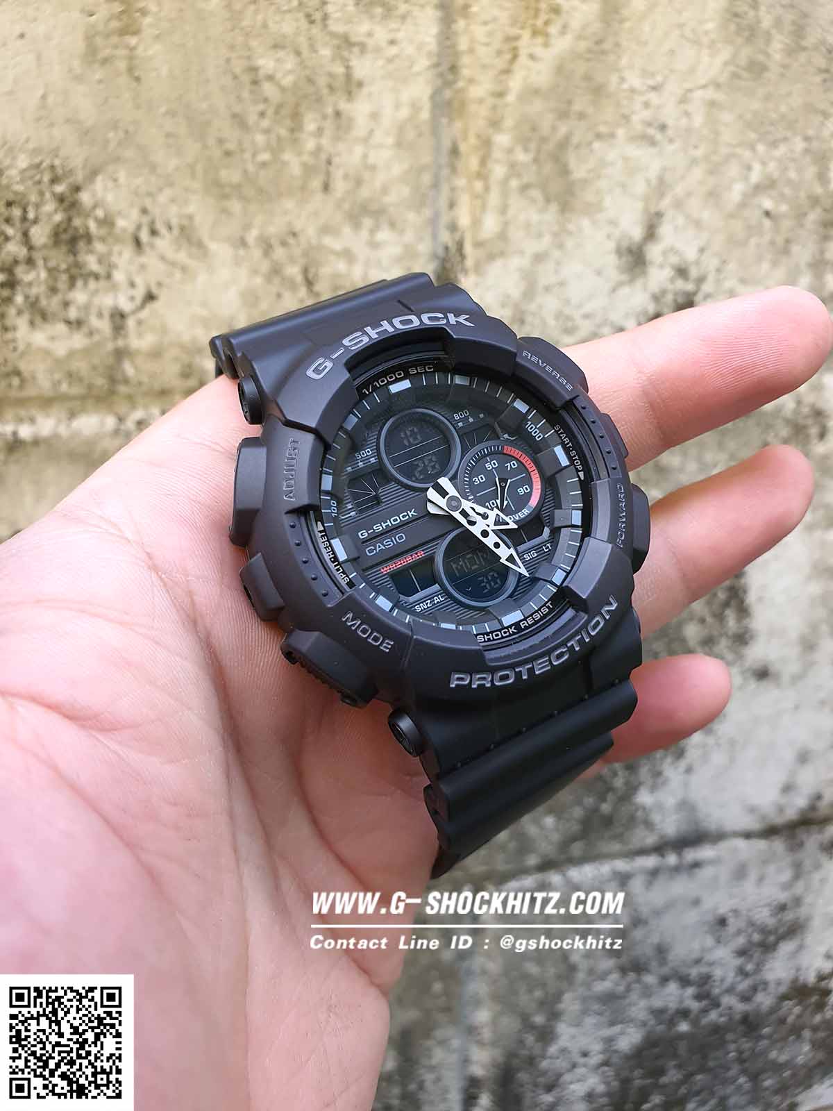 CASIO G-SHOCK นาฬิกาข้อมือ นาฬิกากันน้ำ นาฬิกาของแท้ ประกันศูนย์ CMG 1 ปี รุ่น GA-140-1A1 นาฬิกาสีดำ