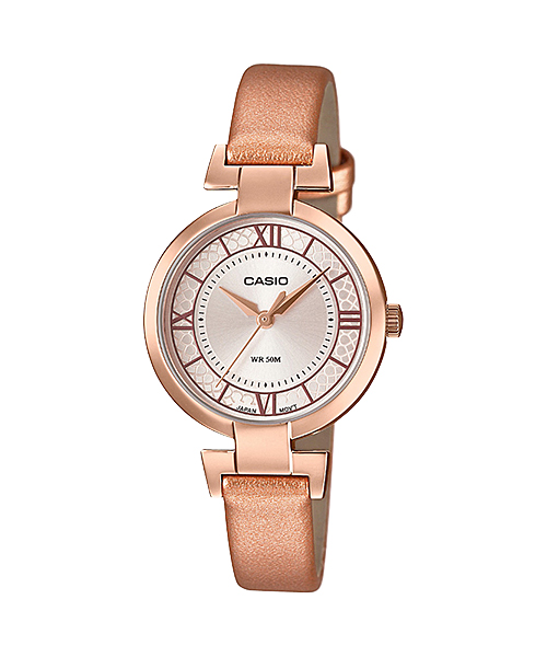 CASIO นาฬิกาคาสิโอ นาฬิกาข้อมือ นาฬิกากันน้ำ นาฬิกาของแท้ ประกันศูนย์ CMG 1 ปี รุ่น LTP-E403PL-9A1 นาฬิกาสีน้ำตาล