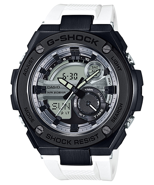 CASIO G-SHOCK นาฬิกาข้อมือ นาฬิกากันน้ำ นาฬิกาของแท้ ประกันศูนย์ CMG 1 ปี รุ่น GST-210B-7A นาฬิกาสีขาว
