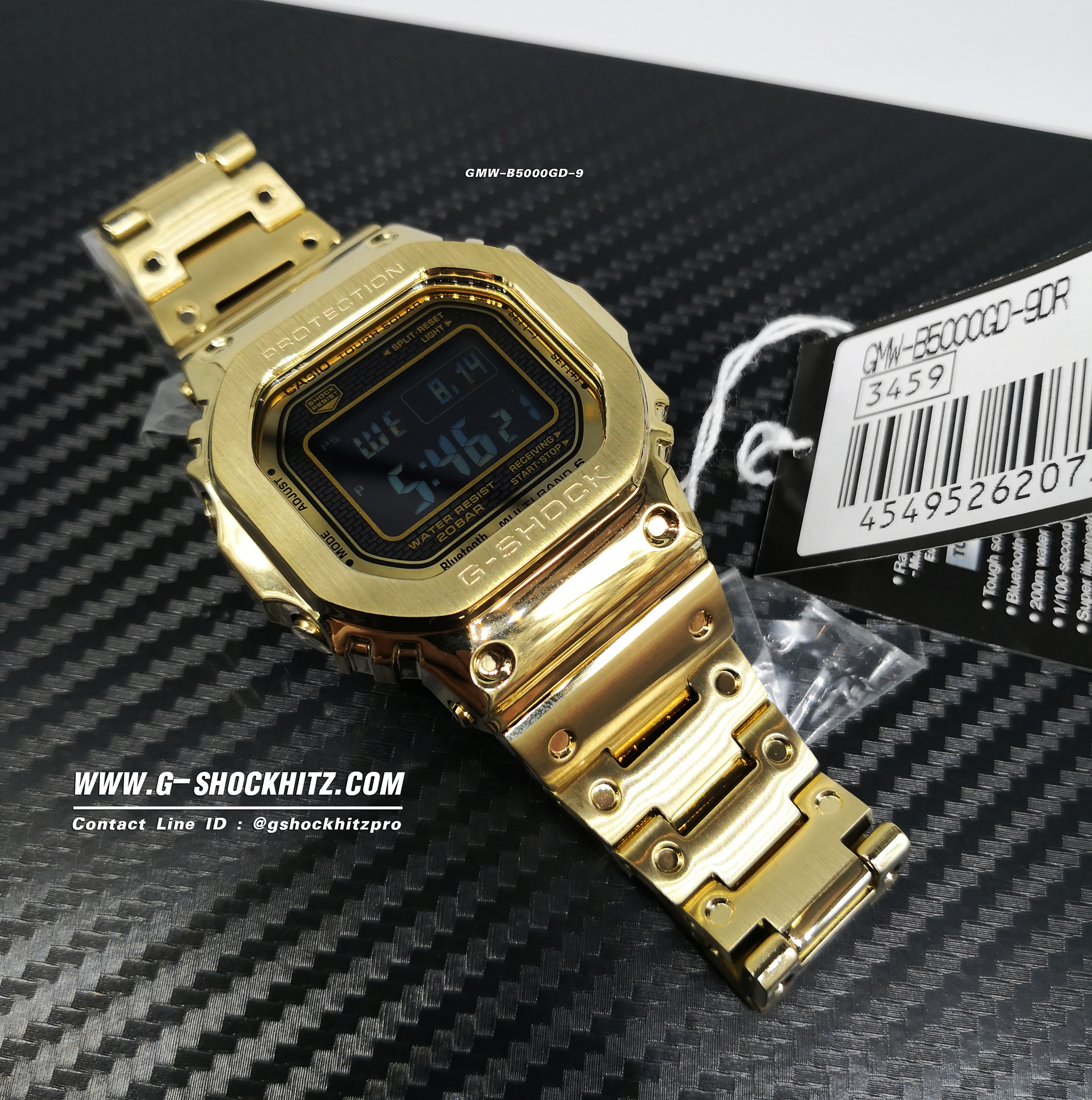 CASIO G-SHOCK นาฬิกาข้อมือ นาฬิกากันน้ำ นาฬิกาของแท้ ประกันศูนย์ CMG 1 ปี รุ่น GMW-B5000GD-9D นาฬิกาสีทอง