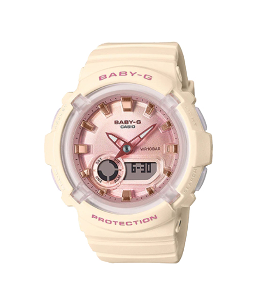 CASIO BABY-G นาฬิกาข้อมือ นาฬิกากันน้ำ นาฬิกาของแท้ ประกันศูนย์ CMG 1 ปี รุ่น BGA-280-4A2 นาฬิกาสีครีม