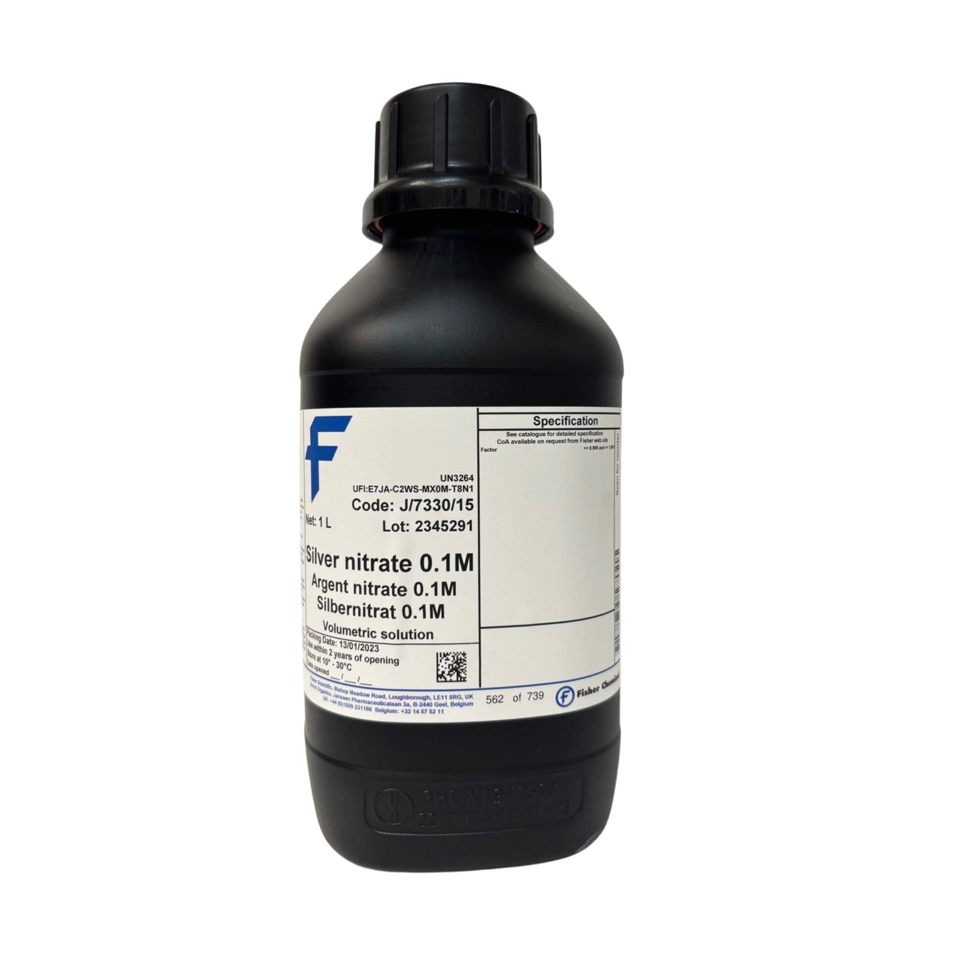 Silver Nitrate 0.1M, Volumetric Solution 1 L Fisher Chemical™