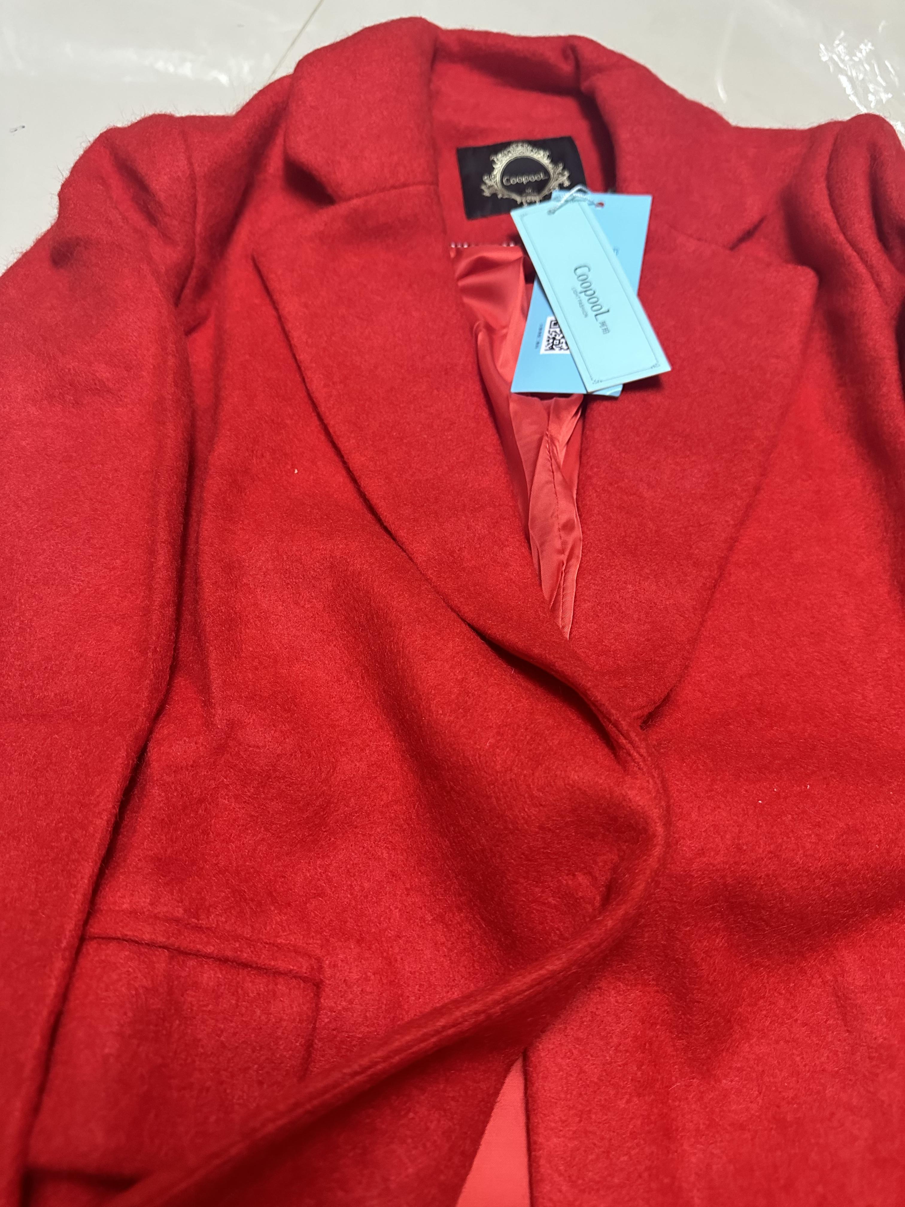 เสื้อโค้ท เสื้อกันหนาว เนื้อผ้าสักหลาดวูล สีเทา แบรนด์ COOPOOL