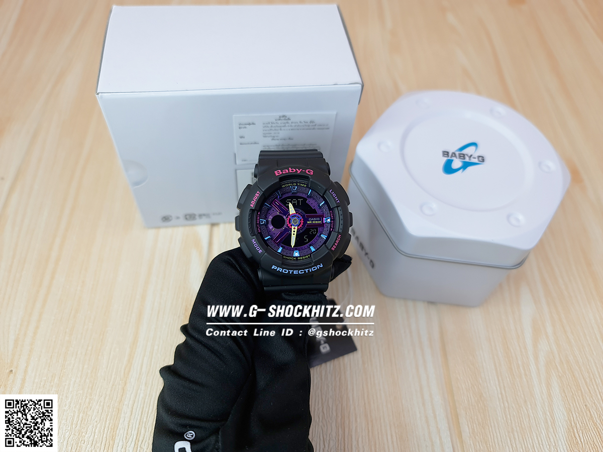 CASIO BABY-G นาฬิกาข้อมือ นาฬิกากันน้ำ นาฬิกาของแท้ ประกันศูนย์ CMG 1 ปี รุ่น BA-110TM-1A นาฬิกาสีดำ
