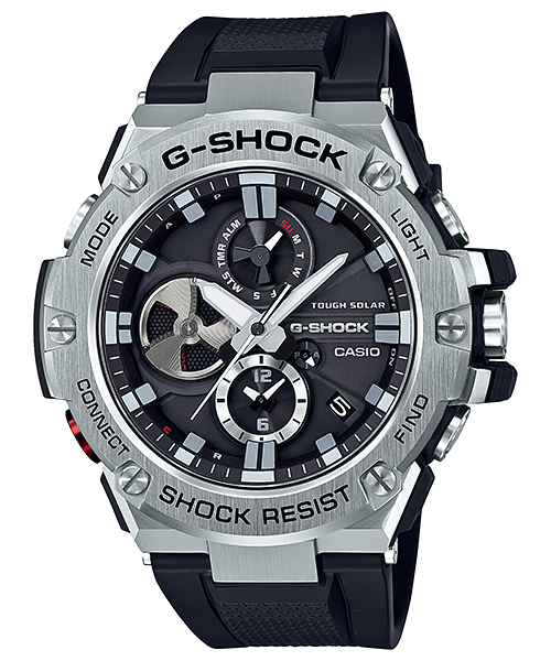 CASIO G-SHOCK นาฬิกาข้อมือ นาฬิกากันน้ำ นาฬิกาของแท้ ประกันศูนย์ CMG 1 ปี รุ่น GST-B100-1A นาฬิกาสีเงิน