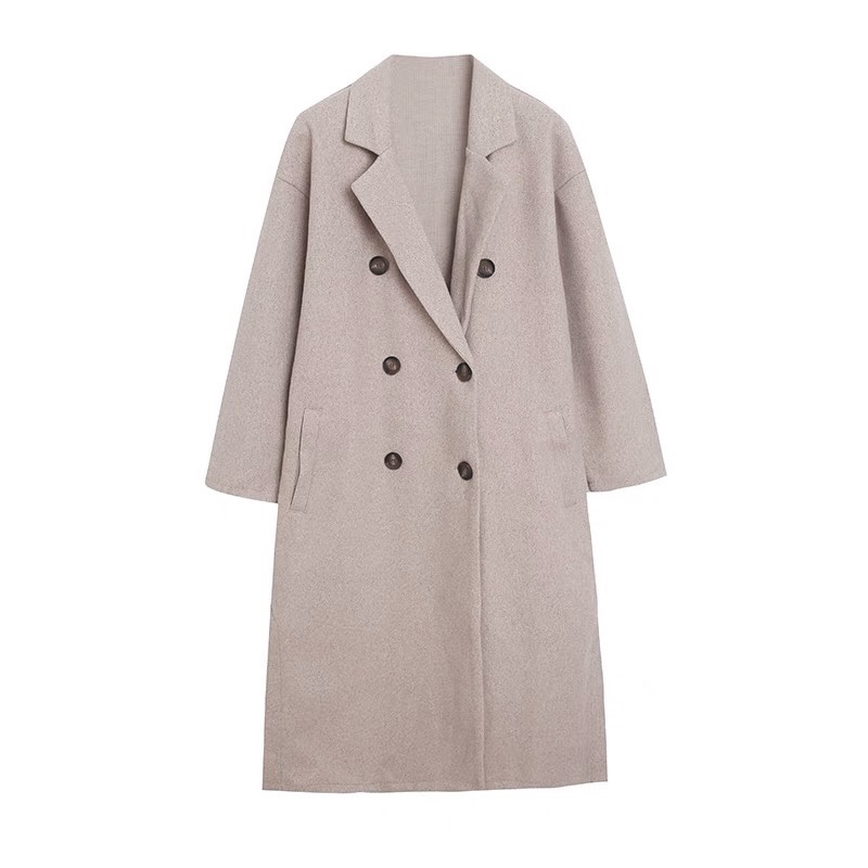 Lutique เสื้อโค้ทวูล Trench coat เสื้อโค้ทเฟอร์ โค้ทสักหลาดสีเบจ แบรนด์ LUTIQUE