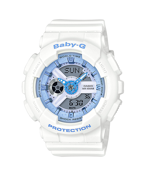 CASIO BABY-G นาฬิกาข้อมือ นาฬิกากันน้ำ นาฬิกาของแท้ ประกันศูนย์ CMG 1 ปี รุ่น BA-110BE-7A นาฬิกาสีขาว