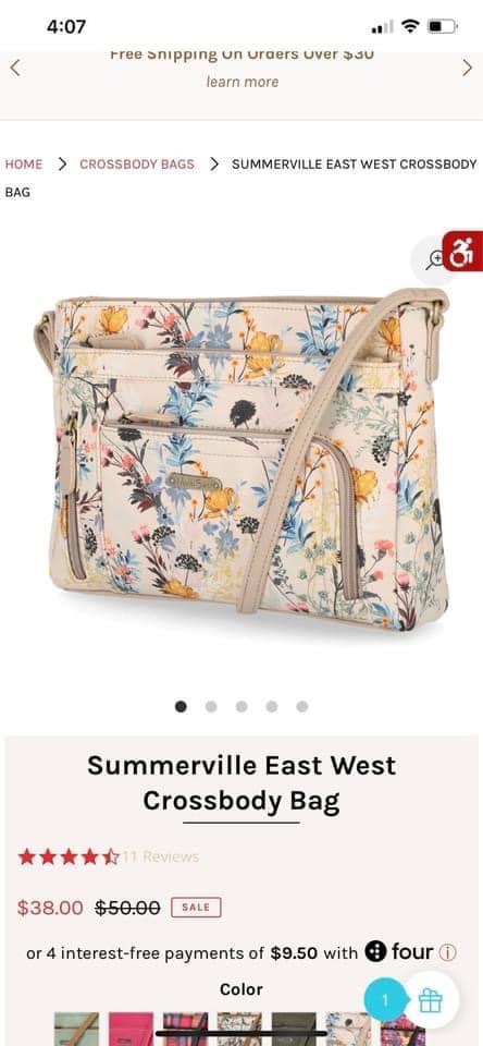 Parfois กระเป๋าสะพายข้าง cross body แบรนด์ Multi sac รุ่น summerville East west