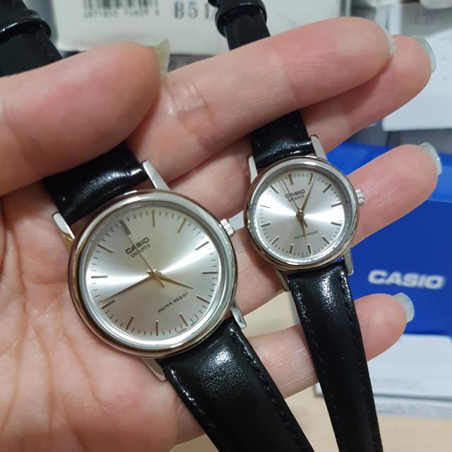 CASIO นาฬิกาคาสิโอ นาฬิกาข้อมือ นาฬิกากันน้ำ นาฬิกาของแท้ ประกันศูนย์ CMG 1 ปี รุ่น MTP-1095Q-7A นาฬิกาสีดำ