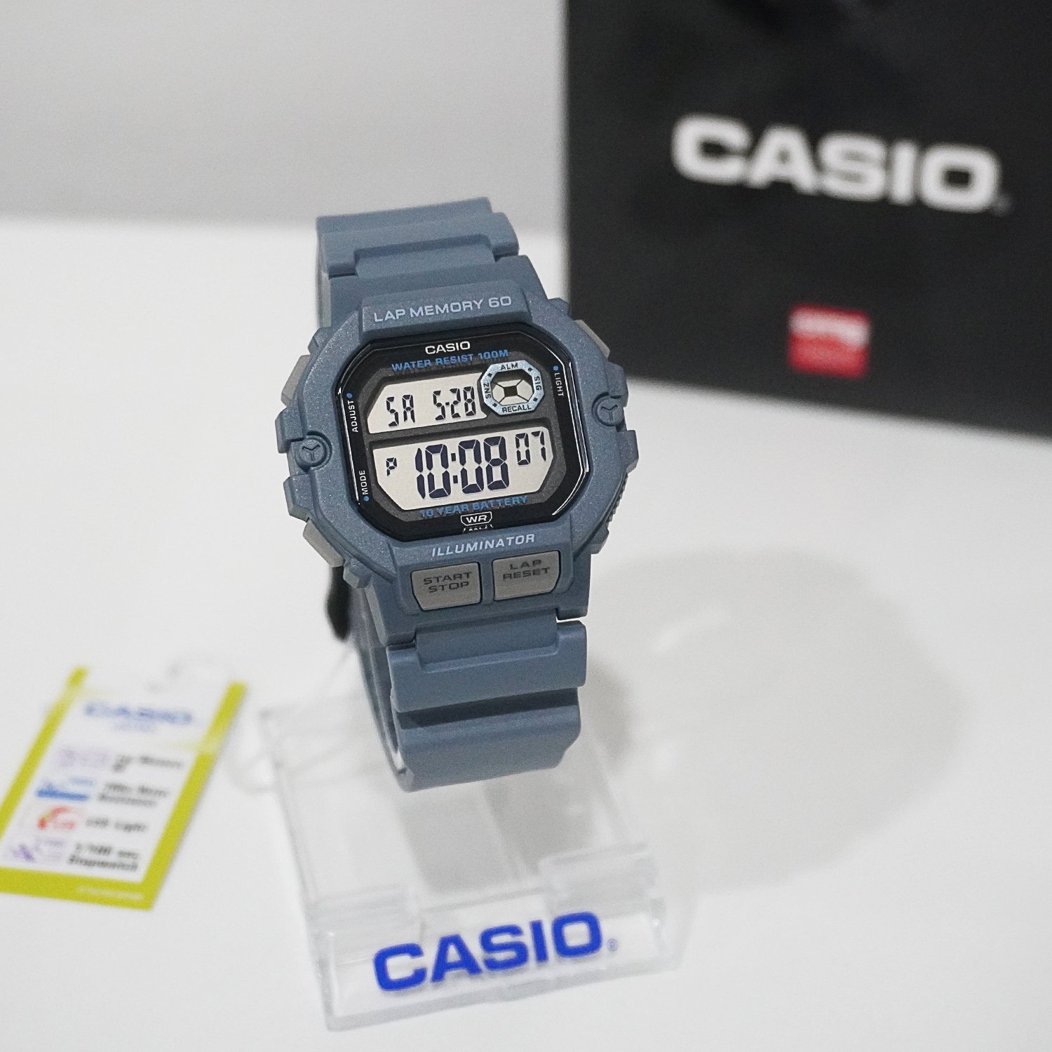 CASIO MID YEAR SALE นาฬิกาคาสิโอ พร้อมส่ง นาฬิกาข้อมือ นาฬิกากันน้ำ นาฬิกาของแท้ ประกันศูนย์ CMG 1 ปี รุ่น WS-1400H-2A นาฬิกาสีฟ้า