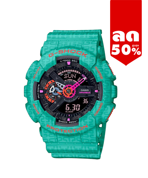 CASIO G-SHOCK นาฬิกาข้อมือ นาฬิกากันน้ำ นาฬิกาของแท้ ประกันศูนย์ CMG 1 ปี รุ่น GA-110SGG-3A นาฬิกาสีเขียว
