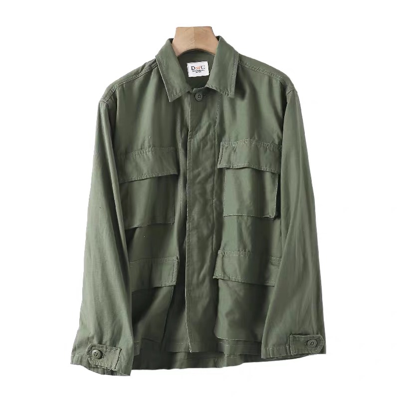 Surplus Co. (Japan) เสื้อเขียวทหาร เสื้อนอกแนวทหาร แบรนด์ Surplus Co.(Japan)แพทเทินสวย เท่ห์มาก คะ Size S/M/L/XL เขียว