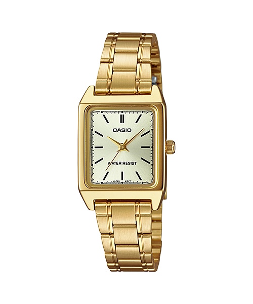 CASIO นาฬิกาคาสิโอ นาฬิกาข้อมือ นาฬิกากันน้ำ นาฬิกาของแท้ ประกันศูนย์ CMG 1 ปี รุ่น LTP-V007G-9E นาฬิกาสีทอง