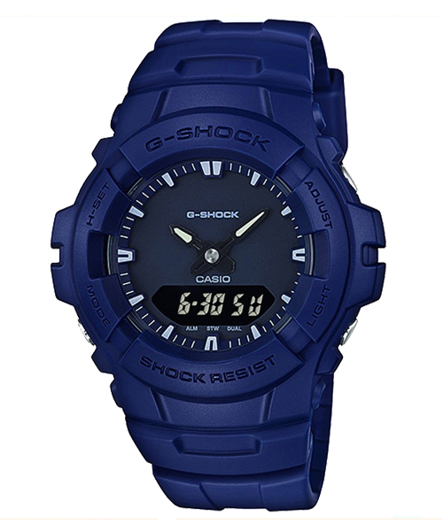 CASIO G-SHOCK นาฬิกาข้อมือ นาฬิกากันน้ำ นาฬิกาของแท้ ประกันศูนย์ CMG 1 ปี รุ่น G-100CU-2A นาฬิกาสีน้ำเงิน