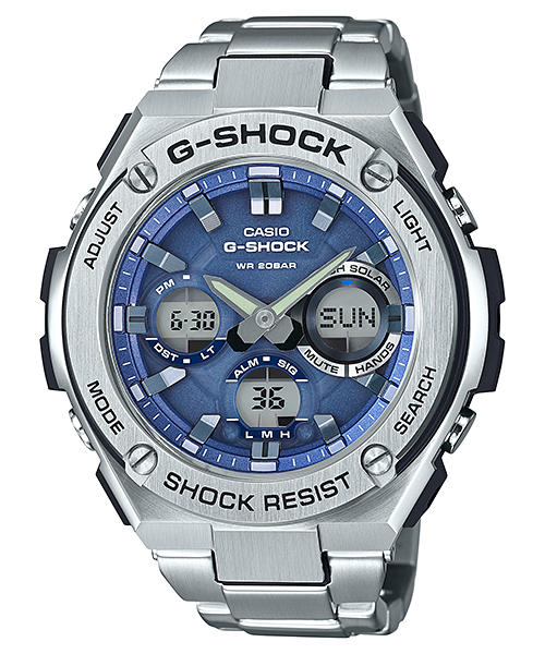 CASIO G-SHOCK นาฬิกาข้อมือ นาฬิกากันน้ำ นาฬิกาของแท้ ประกันศูนย์ CMG 1 ปี รุ่น GST-S110D-2A นาฬิกาสีเงิน
