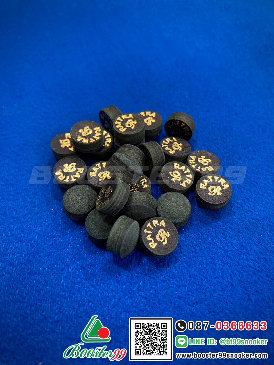 หัวคิว หนังอัด Ratta สีแดง / สีเขียวอมดำ (ราคาต่อ 1 หัว)