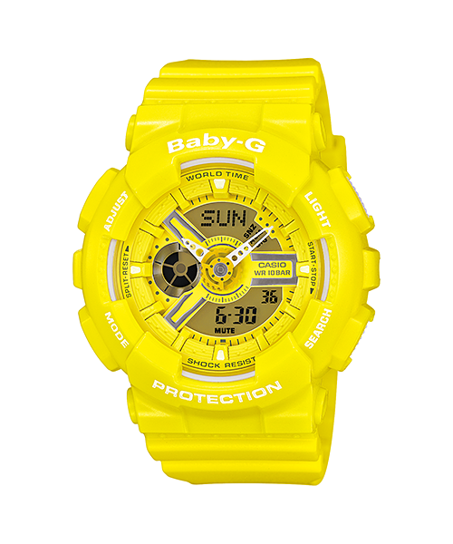 CASIO BABY-G นาฬิกาข้อมือ นาฬิกากันน้ำ นาฬิกาของแท้ ประกันศูนย์ CMG 1 ปี รุ่น BA-110BC-9A นาฬิกาสีเหลือง