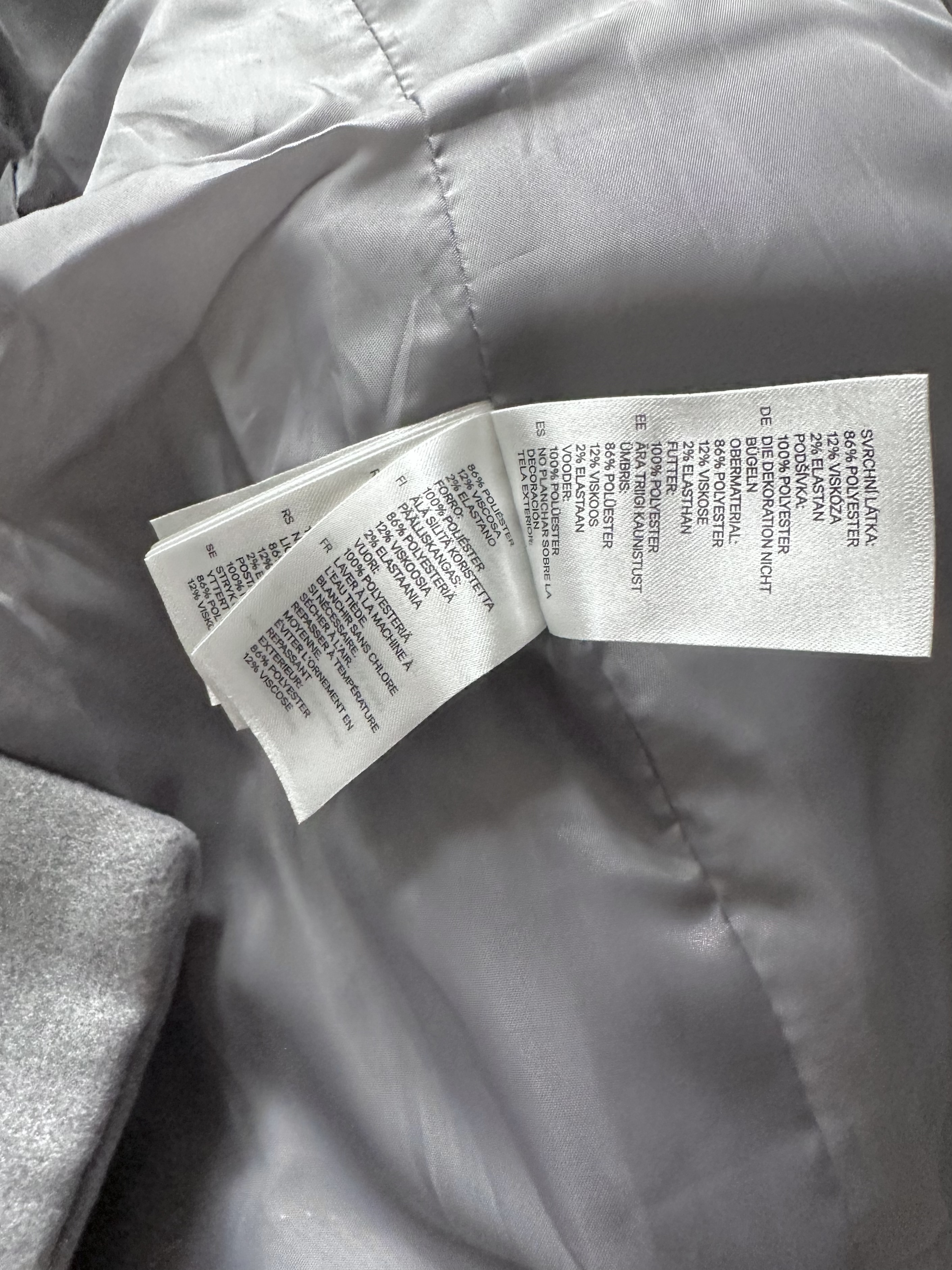 เสื้อโค้ท เสื้อกันหนาว เนื้อผ้าสักหลาด สีเทา แบรนด์ H&M
