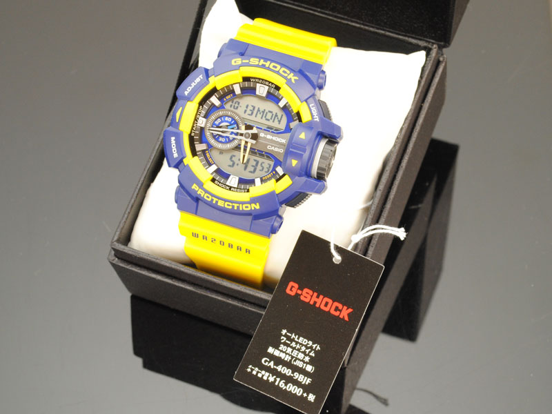 CASIO G-SHOCK นาฬิกาข้อมือ นาฬิกากันน้ำ นาฬิกาของแท้ ประกันศูนย์ CMG 1 ปี รุ่น GA-400-9B นาฬิกาสีเหลือง