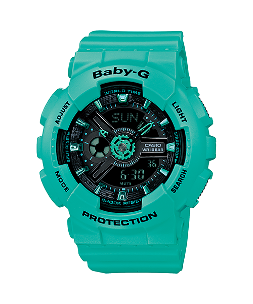 CASIO BABY-G นาฬิกาข้อมือ นาฬิกากันน้ำ นาฬิกาของแท้ ประกันศูนย์ CMG 1 ปี รุ่น BA-111-3A นาฬิกาสีเขียว