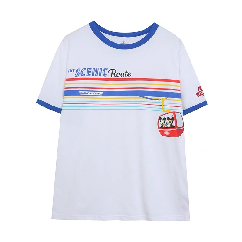 เสื้อยืด Mickey MINNIE skyliner เสื้อยืด Disney เสื้อMICKEY สีน้ำเงิน ลายการ์ตูน DISNEYงานสวย คะ DISNEY CRUIS LINE SAIL AWAY น้ำเงิน