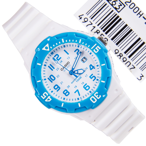 CASIO นาฬิกาคาสิโอ นาฬิกาข้อมือ นาฬิกากันน้ำ นาฬิกาของแท้ ประกันศูนย์ CMG 1 ปี รุ่น LRW-200H-2B นาฬิกาสีฟ้า