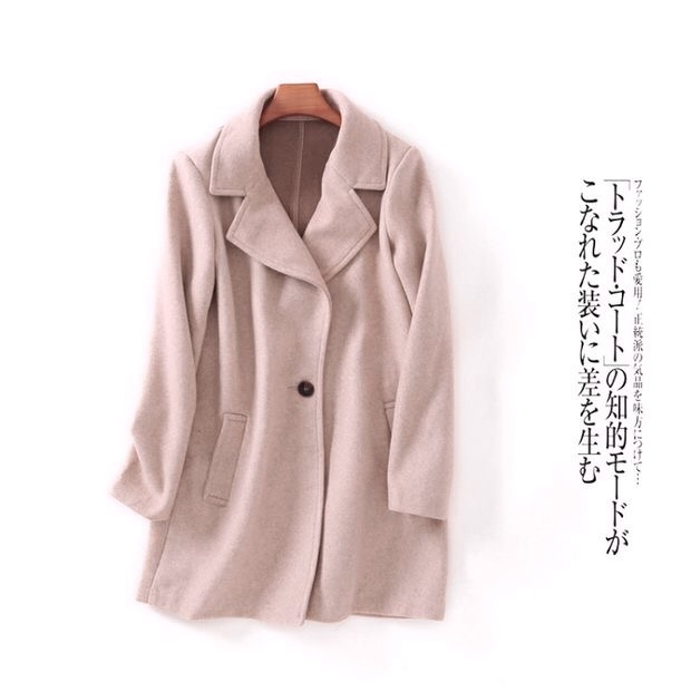 Love tree เสื้อโค้ทกันหนาว เสื้อกันหนาว overcoat โค้ทวูล สีชมพู แบรนด์ LOVE TREE ชมพู