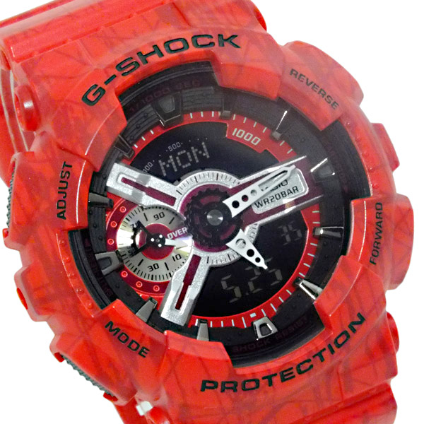 CASIO G-SHOCK นาฬิกาข้อมือ นาฬิกากันน้ำ นาฬิกาของแท้ ประกันศูนย์ CMG 1 ปี รุ่น GA-110SL-4A นาฬิกาสีแดง