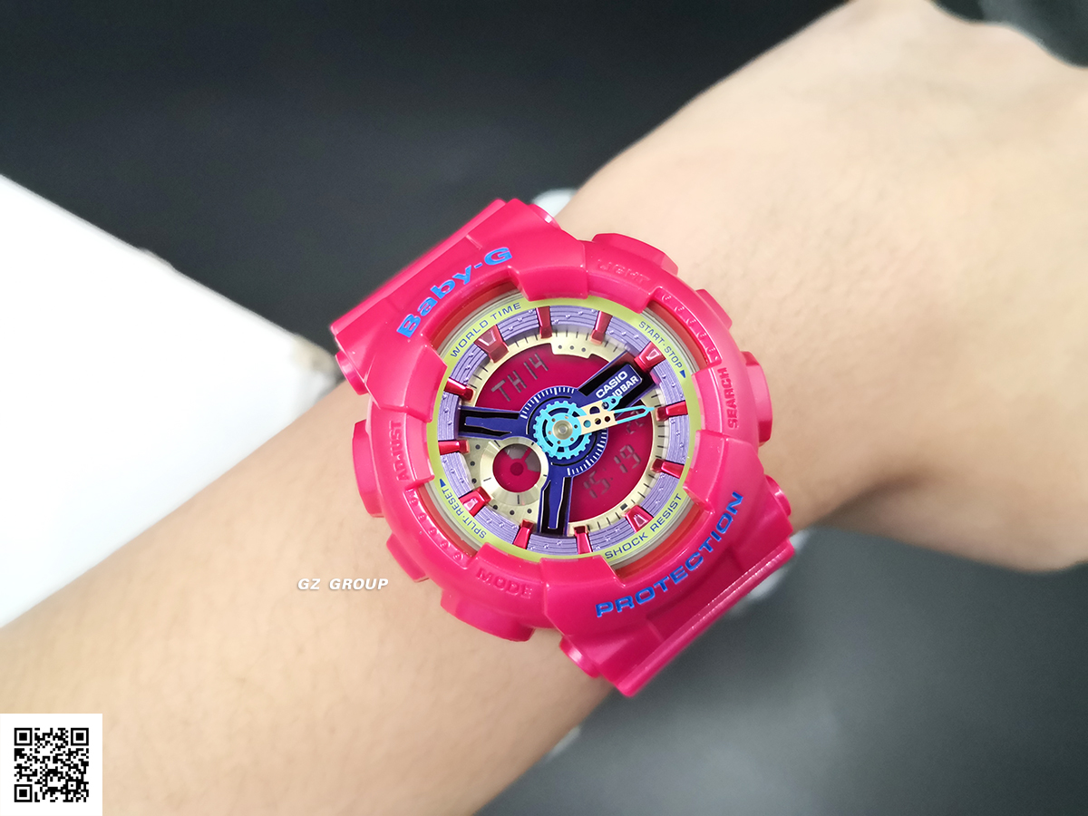 CASIO MID YEAR SALE BABY-G พร้อมส่ง นาฬิกาข้อมือ นาฬิกากันน้ำ นาฬิกาของแท้ ประกันศูนย์ CMG 1 ปี รุ่น BA-112-4A นาฬิกาสีชมพู