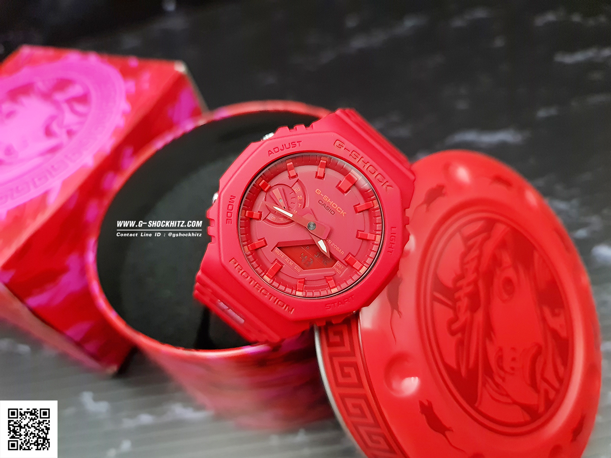 CASIO MID YEAR SALE G-SHOCK พร้อมส่ง นาฬิกาข้อมือ นาฬิกากันน้ำ นาฬิกาของแท้ ประกันศูนย์ CMG 1 ปี รุ่น GA-2100CNY-4 นาฬิกาสีแดง