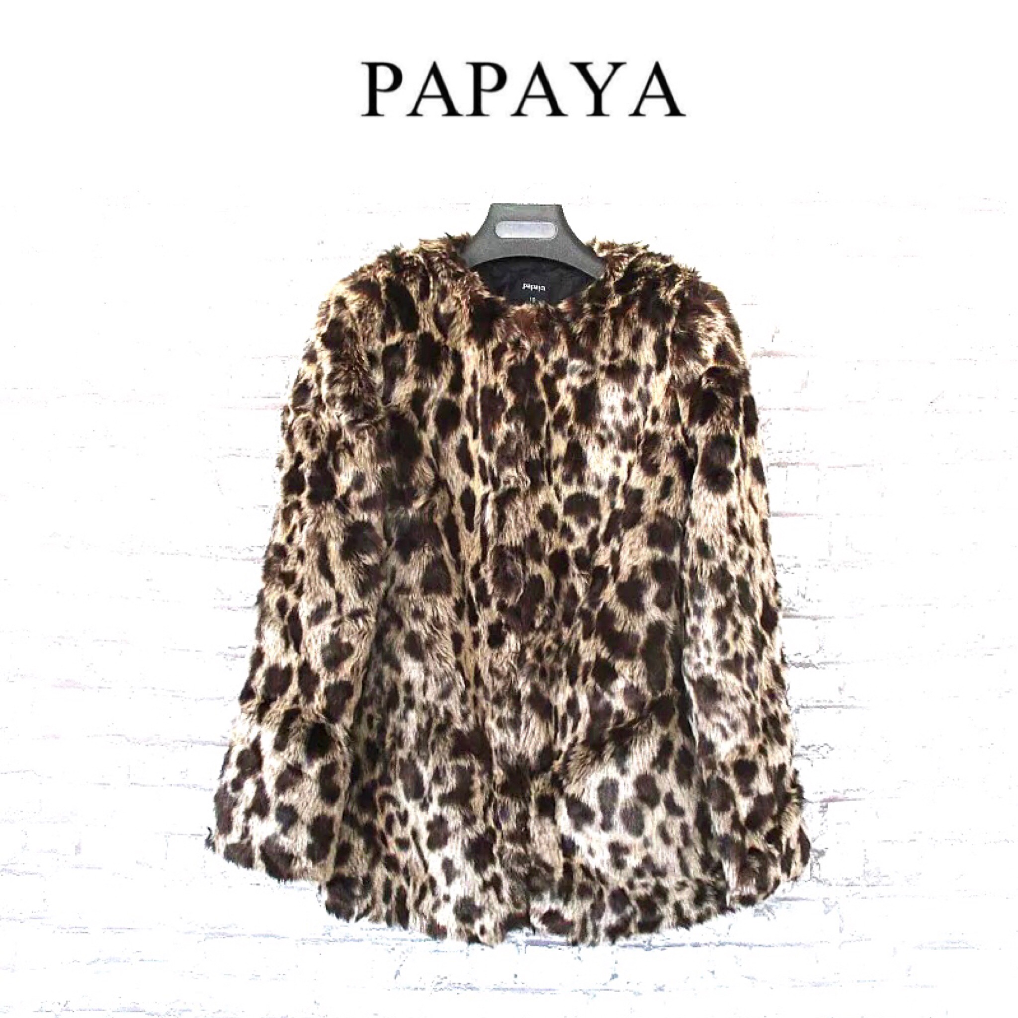 PAPAYA เสื้อขนเฟอร์ เสื้อกันหนาว ขนเฟอร์ลายเสือ แบรนด์ PAPAYA ขนนุ่ม สวย งานหรูมากคะ ลายเสือ