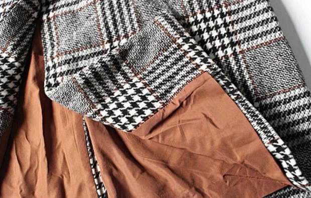 เสื้อโค้ท เสื้อกันหนาว เนื้อผ้าสักหลาดวูล checked coat แบรนด์ reserved สำเนา สำเนา