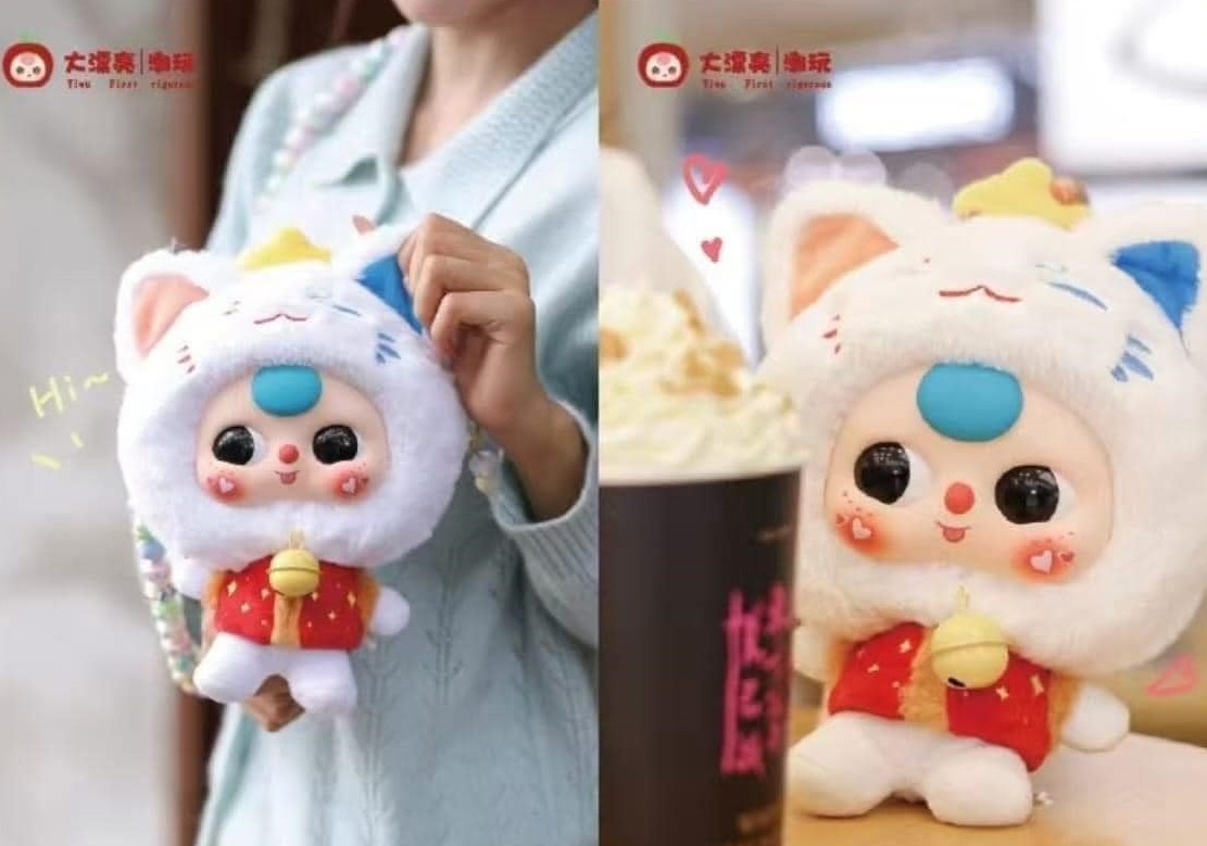 กล่องสุ่มBABY THREE LUCKY CAT ZIPPER BAG ตุ๊กตากระเป๋าซิป แมวกระดิ่ง