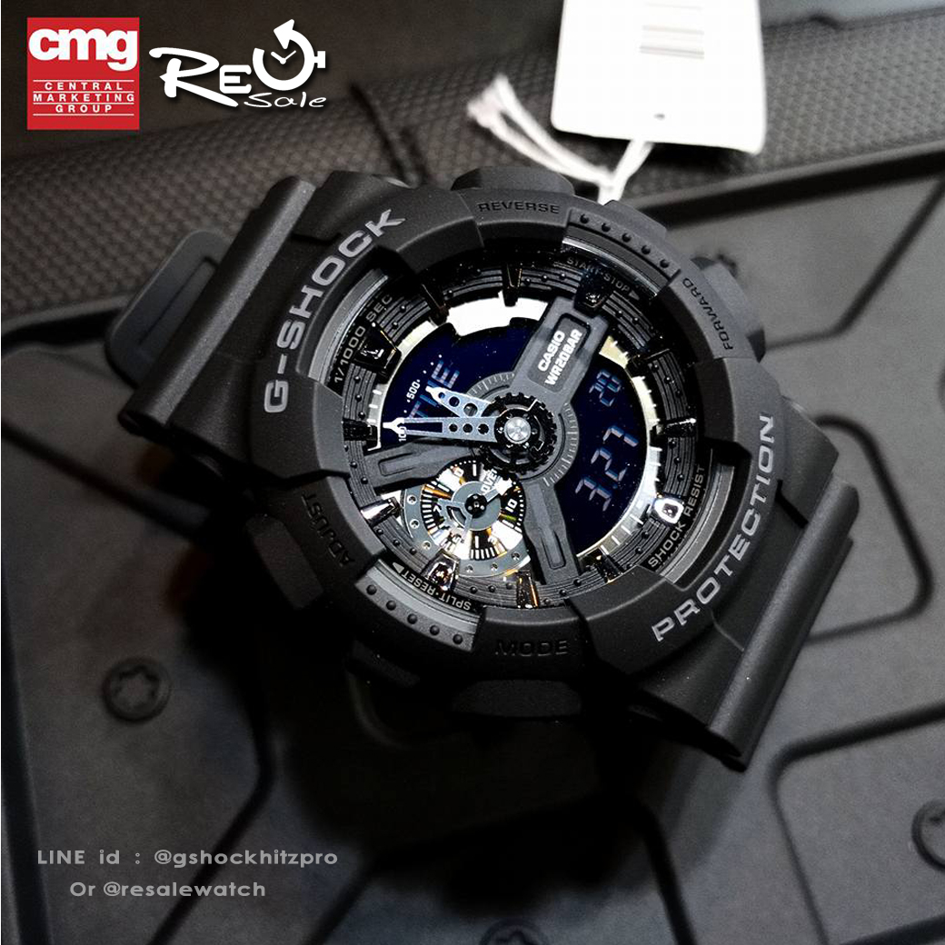 CASIO G-SHOCK นาฬิกาข้อมือ นาฬิกากันน้ำ นาฬิกาของแท้ ประกันศูนย์ CMG 1 ปี รุ่น GA-110-1B นาฬิกาสีดำ