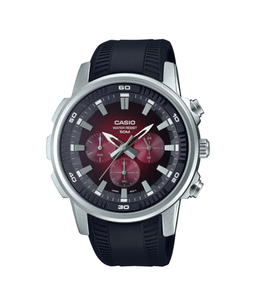 CASIO นาฬิกาคาสิโอ นาฬิกาข้อมือ นาฬิกากันน้ำ นาฬิกาของแท้ ประกันศูนย์ CMG 1 ปี รุ่น MTP-E505-4A นาฬิกาสีดำ