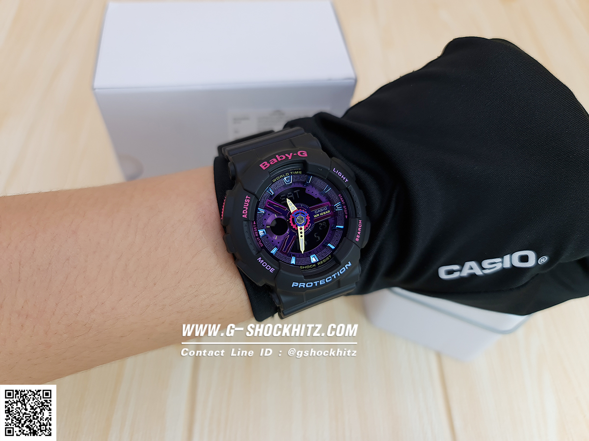 CASIO BABY-G นาฬิกาข้อมือ นาฬิกากันน้ำ นาฬิกาของแท้ ประกันศูนย์ CMG 1 ปี รุ่น BA-110TM-1A นาฬิกาสีดำ