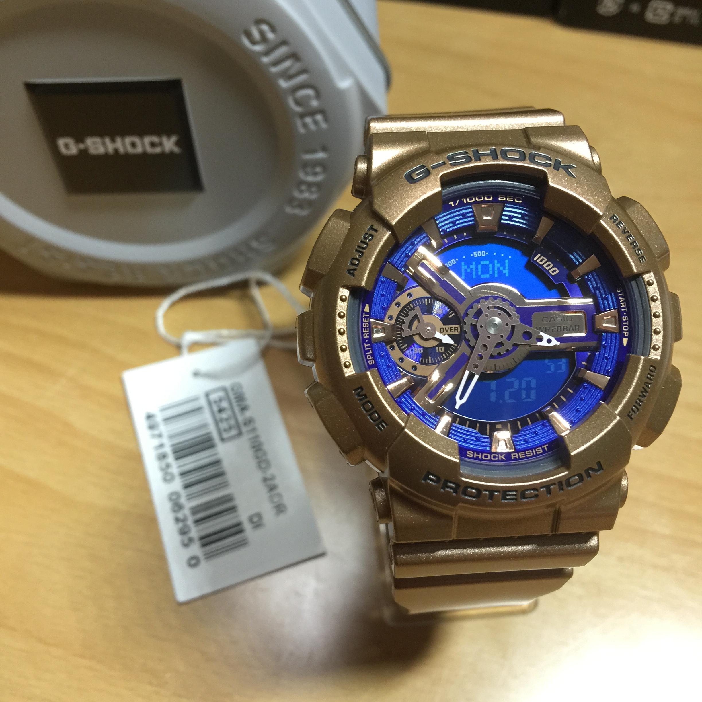 CASIO G-SHOCK นาฬิกาข้อมือ นาฬิกากันน้ำ นาฬิกาของแท้ ประกันศูนย์ CMG 1 ปี รุ่น GMA-S110GD-2A นาฬิกาสีน้ำเงิน