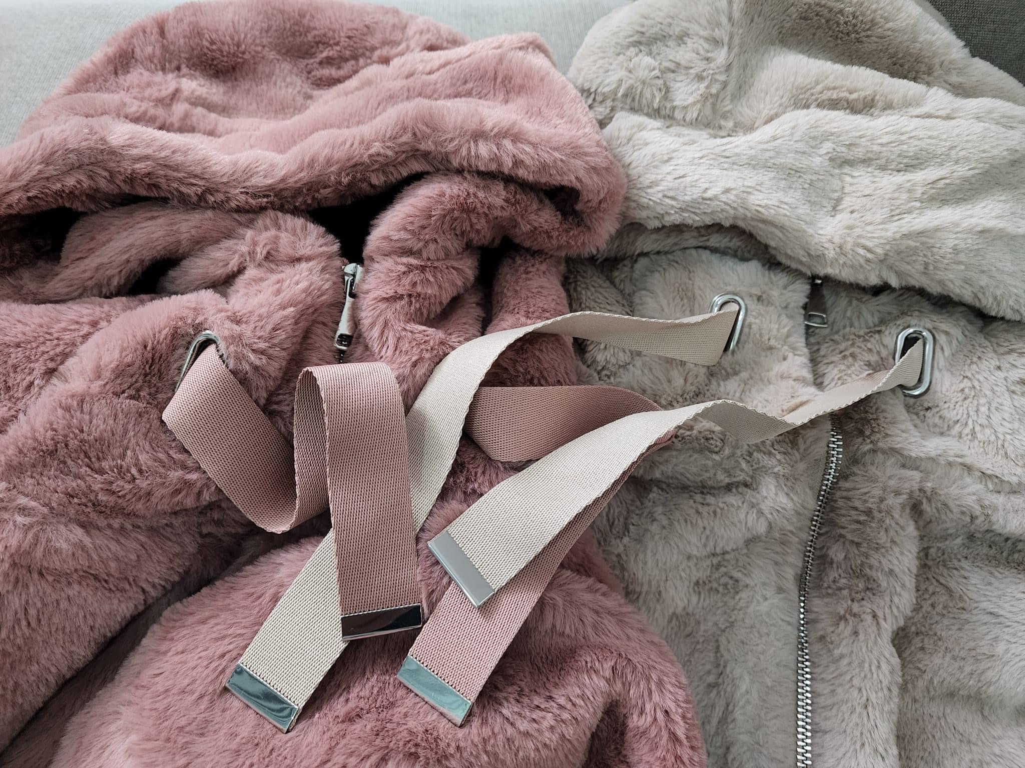 Zara เสื้อเฟอร์กันหนาว หมวกฮู้ด เสื้อขน แบรนด์zara สำเนา ครีม