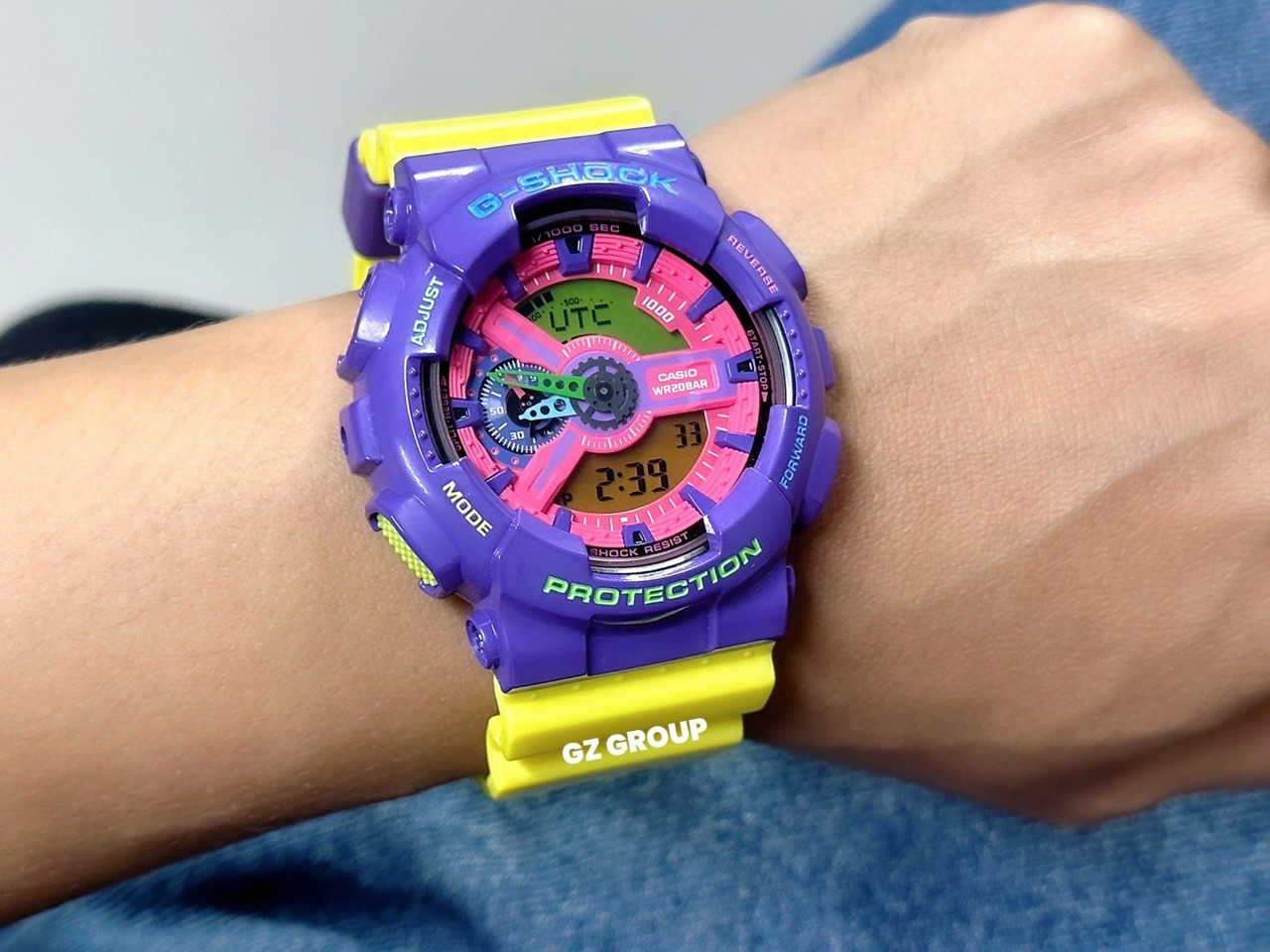 CASIO G-SHOCK นาฬิกาข้อมือ นาฬิกากันน้ำ นาฬิกาของแท้ ประกันศูนย์ CMG 1 ปี รุ่น GA-110HC-6A นาฬิกาสีม่วง
