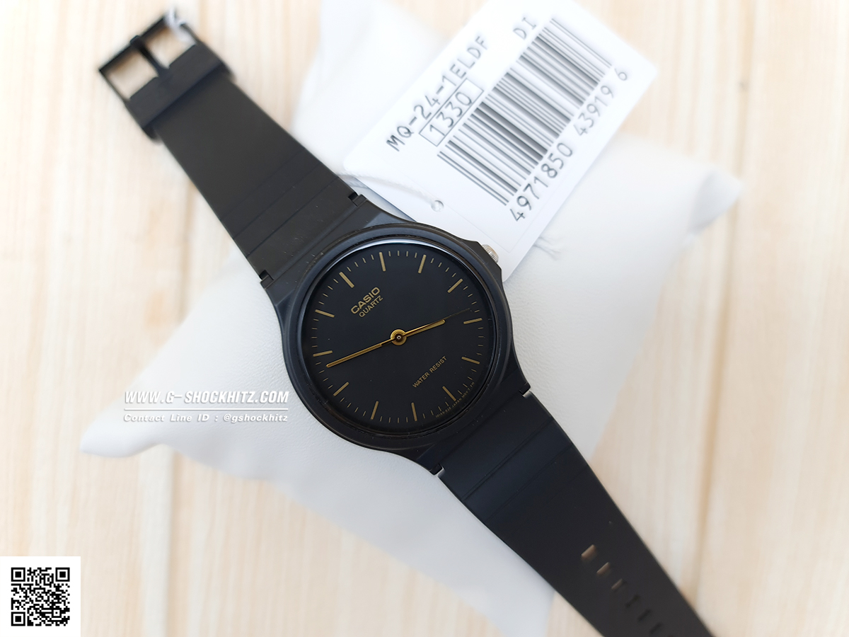 CASIO นาฬิกาคาสิโอ นาฬิกาข้อมือ นาฬิกากันน้ำ นาฬิกาของแท้ ประกันศูนย์ CMG 1 ปี รุ่น MQ-24-1E นาฬิกาสีดำ