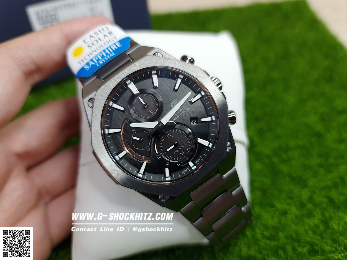 CASIO EDIFICE นาฬิกาข้อมือ นาฬิกากันน้ำ นาฬิกาของแท้ ประกันศูนย์ CMG 1 ปี รุ่น EFS-S570DC-1A นาฬิกาสีดำ