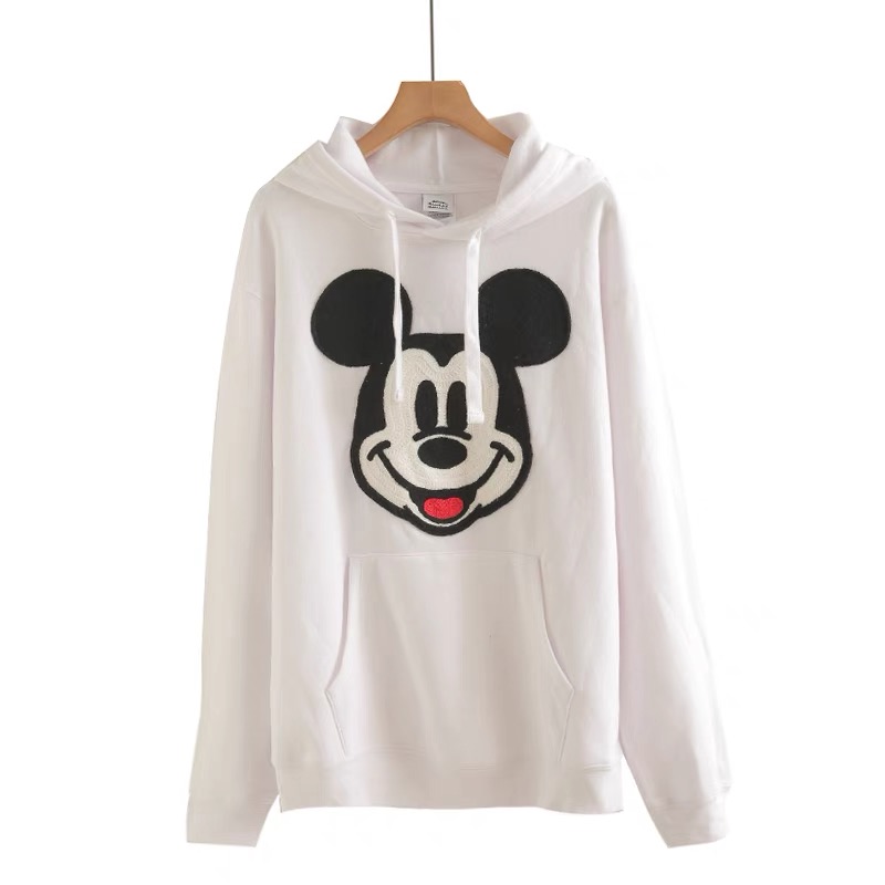 เสื้อฮู้ด วอร์ม สเวตเตอร์ Mickey mouse RED Portait M28 MICKEY Disney เสื้อมิคกี้ mickey knitting Face แขนยาว ลายการ์ตูนมิคกี้ งาน DISNEY ดำ