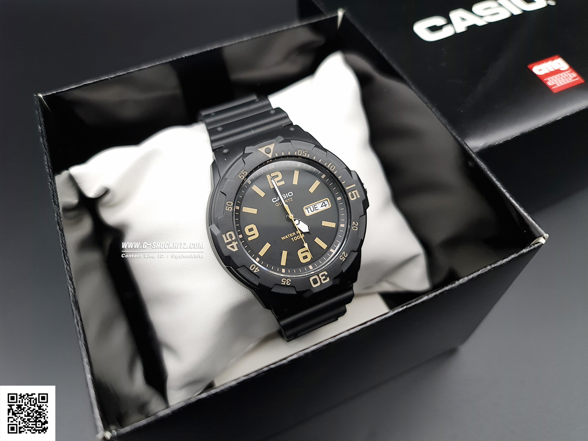 CASIO นาฬิกาคาสิโอ นาฬิกาข้อมือ นาฬิกากันน้ำ นาฬิกาของแท้ ประกันศูนย์ CMG 1 ปี รุ่น MRW-200H-1B3 นาฬิกาสีดำ