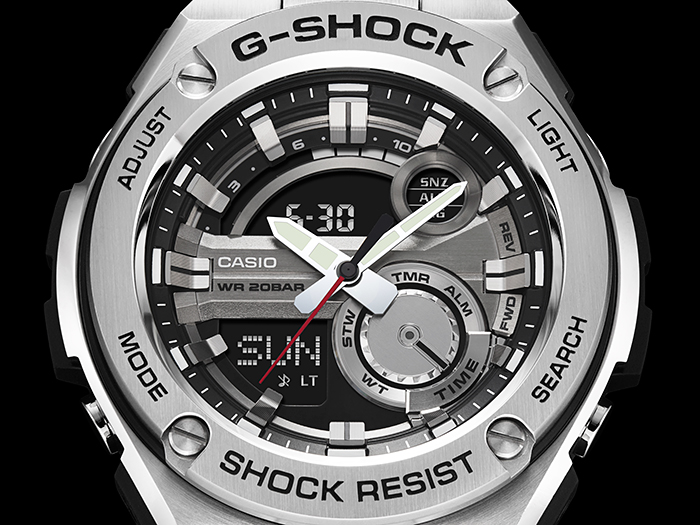 CASIO G-SHOCK นาฬิกาข้อมือ นาฬิกากันน้ำ นาฬิกาของแท้ ประกันศูนย์ CMG 1 ปี รุ่น GST-210D-1A นาฬิกาสีเงิน