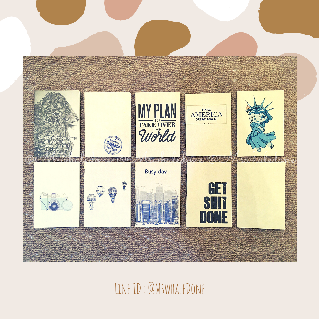 (ซื้อ4แถม1คละได้) ฟรี! แพคพร้อมแจกเทศกาลต่างๆ สมุดปกคราฟA6 ไม่มีเส้น/ลายจุด (เลือกได้) ลายปกสร้างแรงบันดาลใจ19ลาย กระดาษไส้ในถนอมสายตา แฮนเมด เย็บเชือก