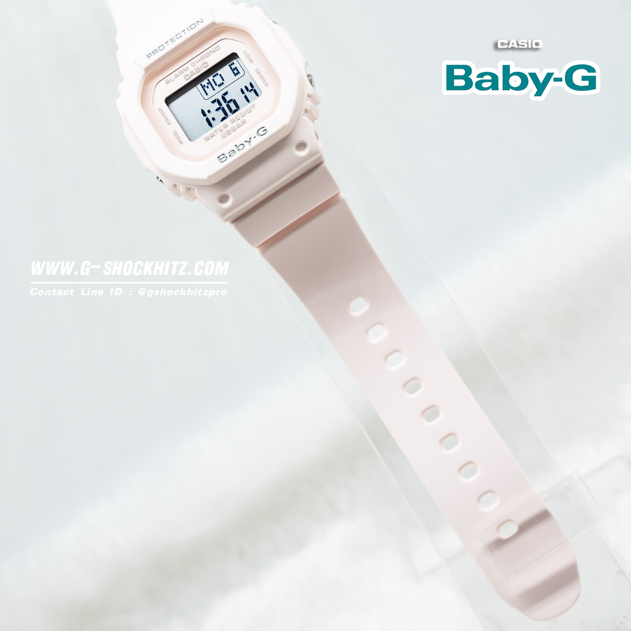 CASIO BABY-G นาฬิกาข้อมือ นาฬิกากันน้ำ นาฬิกาของแท้ ประกันศูนย์ CMG 1 ปี รุ่น BGD-560-4 นาฬิกาสีชมพู