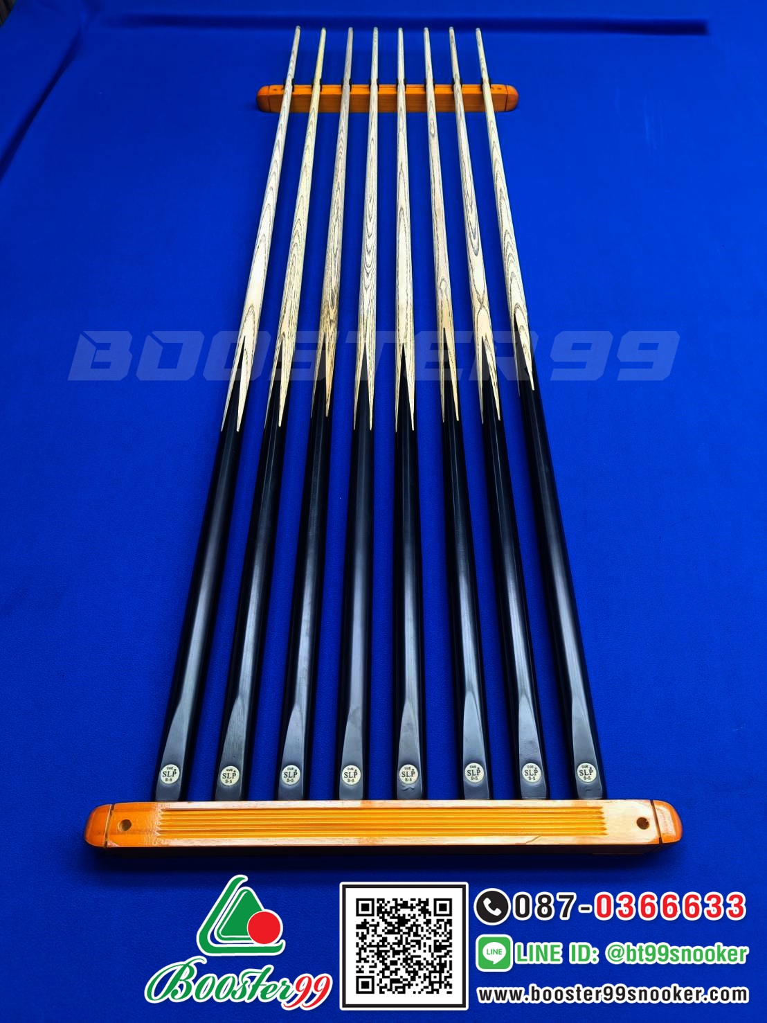 [TN04-TN05] ที่วางไม้คิว ติดผนัง แบบไม้ ( มีแบบ6ด้าม / แบบ8ด้าม )