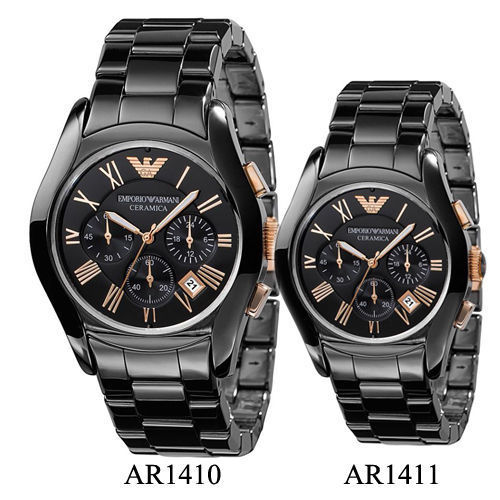 **Preorder**Emporio Armani AR1411 Black Chronograph Couple Watch
