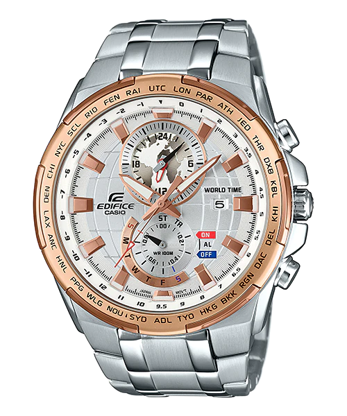 CASIO EDIFICE นาฬิกาข้อมือ นาฬิกากันน้ำ นาฬิกาของแท้ ประกันศูนย์ CMG 1 ปี รุ่น EFR-550D-7A นาฬิกาสีเงิน