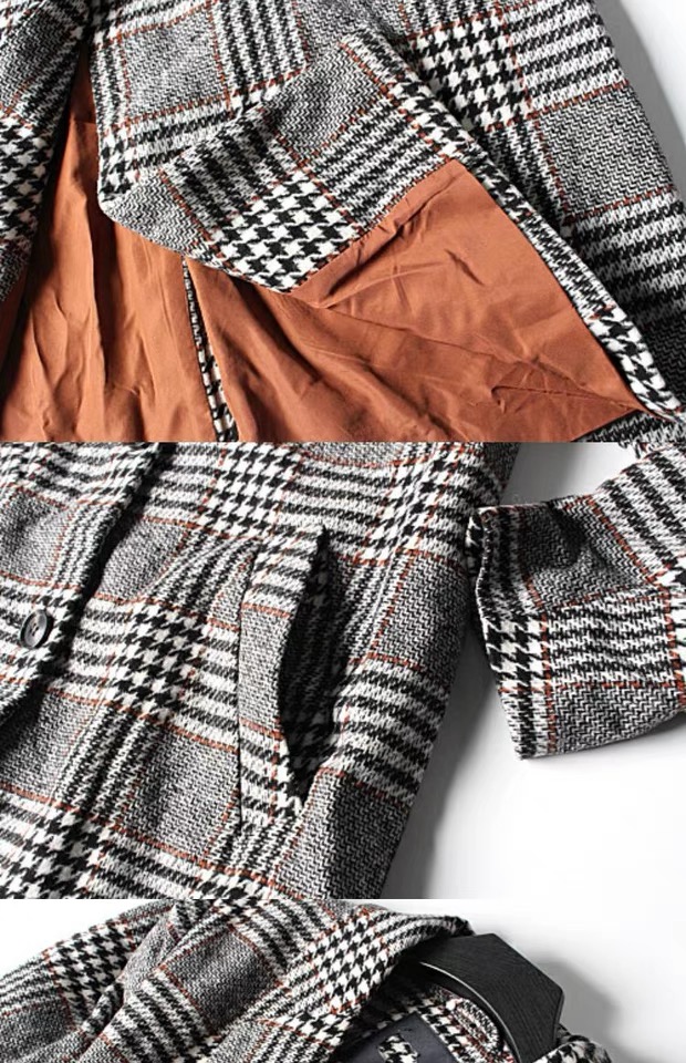 เสื้อโค้ท เสื้อกันหนาว เนื้อผ้าสักหลาดวูล checked coat แบรนด์ reserved สำเนา สำเนา